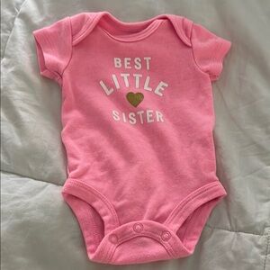 Pink 'Best Little Sister' Baby Onesie
